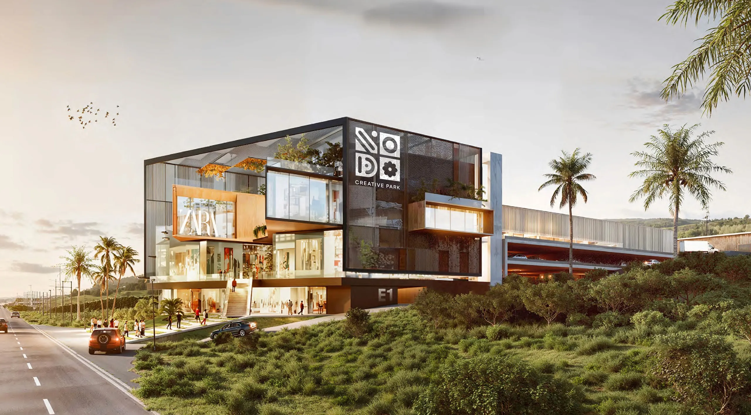 Proyección arquitectónica de NODO Creative Park